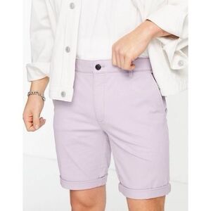TOPMAN‎ Skinny Chino Short  In Lilac-Purple SZ W30 Organic Cotton fibres